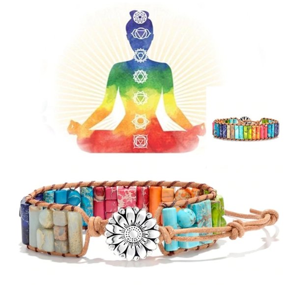 Jewelry - 7 Chakra Healing Natural Stone Beaded Bracelet